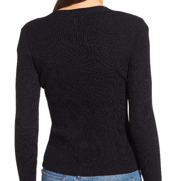 Leith Rib Henley Sweater in Black (NWT) - Picture 3 of 9